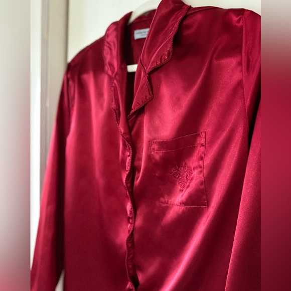 Valerie Stevens Other - Vintage Valerie Stevens Intimates Satin Long PJ Set w Beautiful Detailing Size L